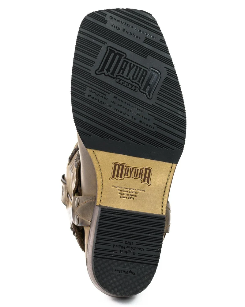 Herren- und Damen-Biker-Motard-Stiefel 02 aus braunem Leder
