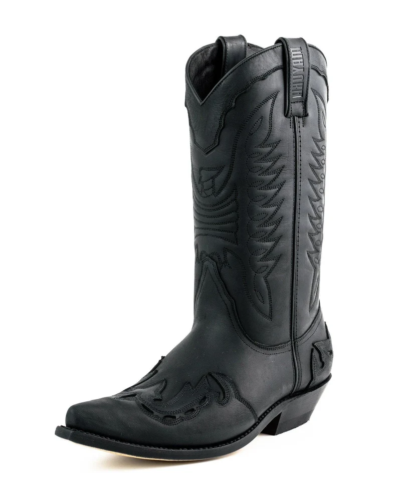 Cowboy Country- und Westernstiefel für Damen und Herren 17 Schwarzes Leder