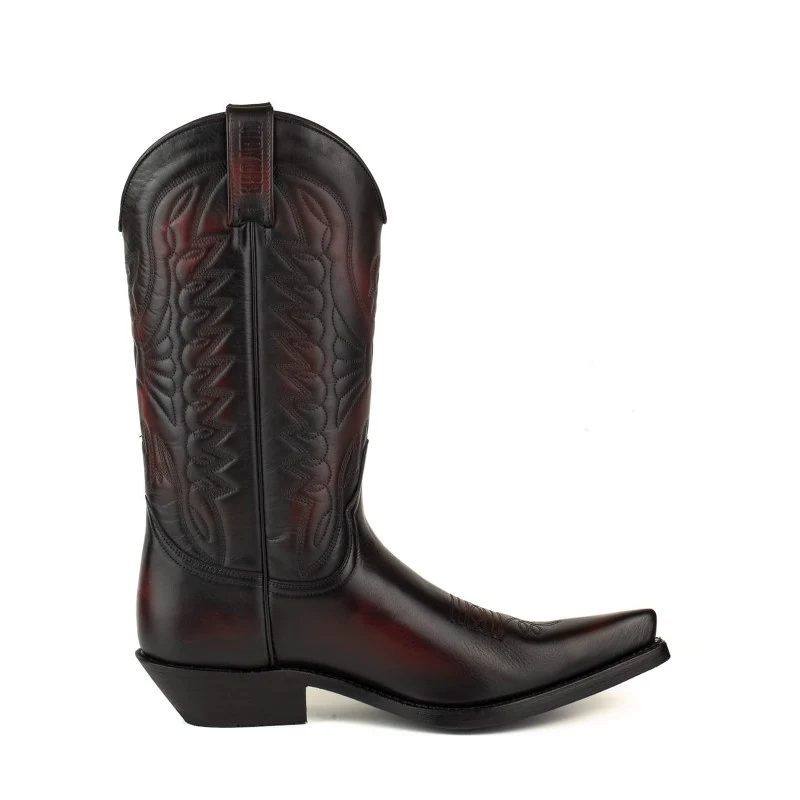 Cowboy-, Country- und Westernstiefel der 1920er Jahre für Damen und Herren, Schwarz und Rot, Premium