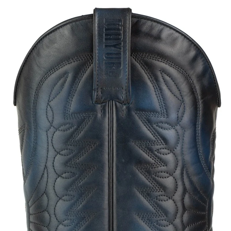 Cowboy-, Country- und Westernstiefel der 1920er Jahre für Damen und Herren, Schwarz und Blau, Premium