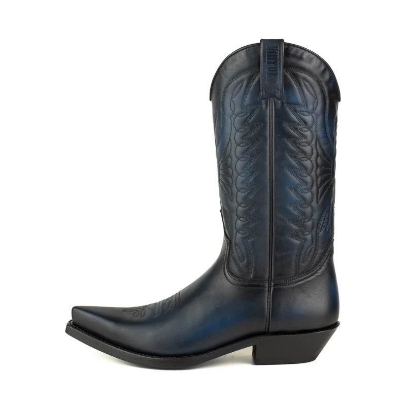 Cowboy-, Country- und Westernstiefel der 1920er Jahre für Damen und Herren, Schwarz und Blau, Premium