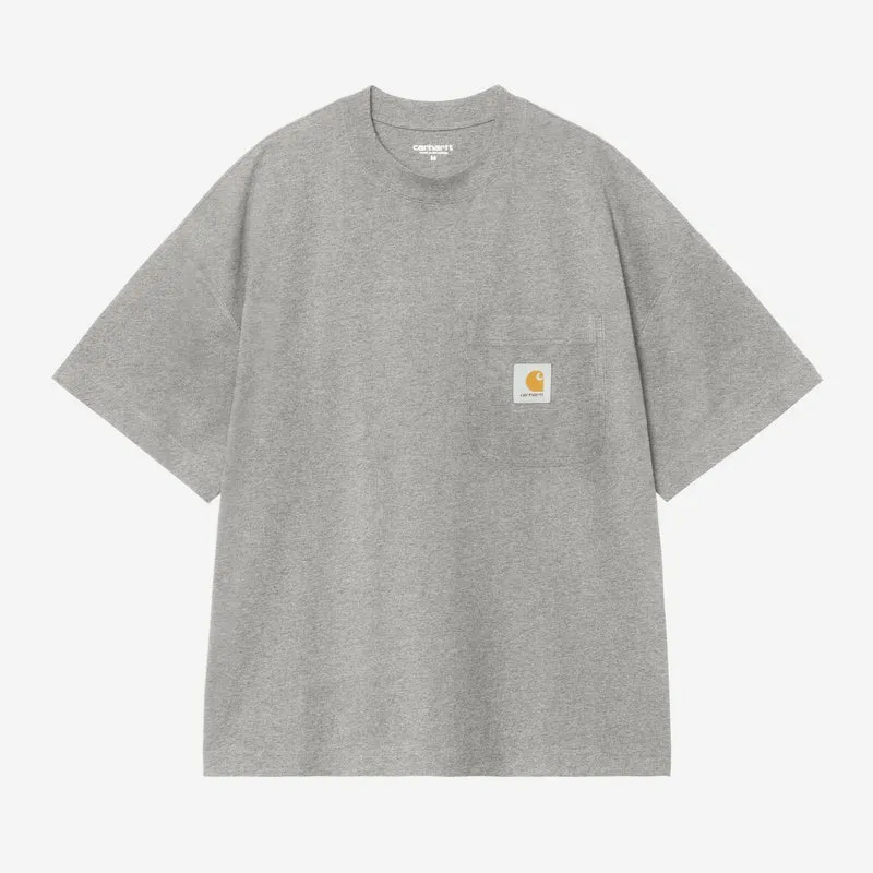 Carhartt WIP Herren-Arbeits-T-Shirt mit Brusttasche | Grau meliert