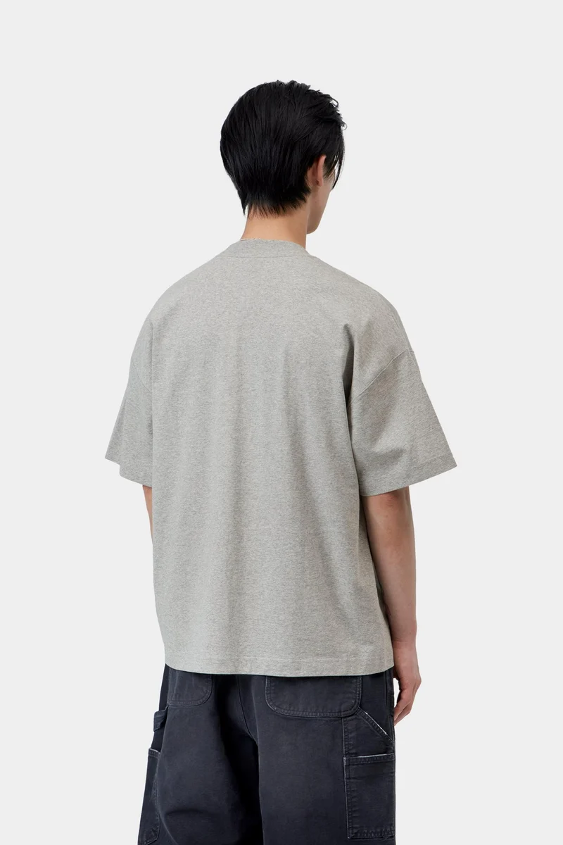 Carhartt WIP Herren-Arbeits-T-Shirt mit Brusttasche | Grau meliert