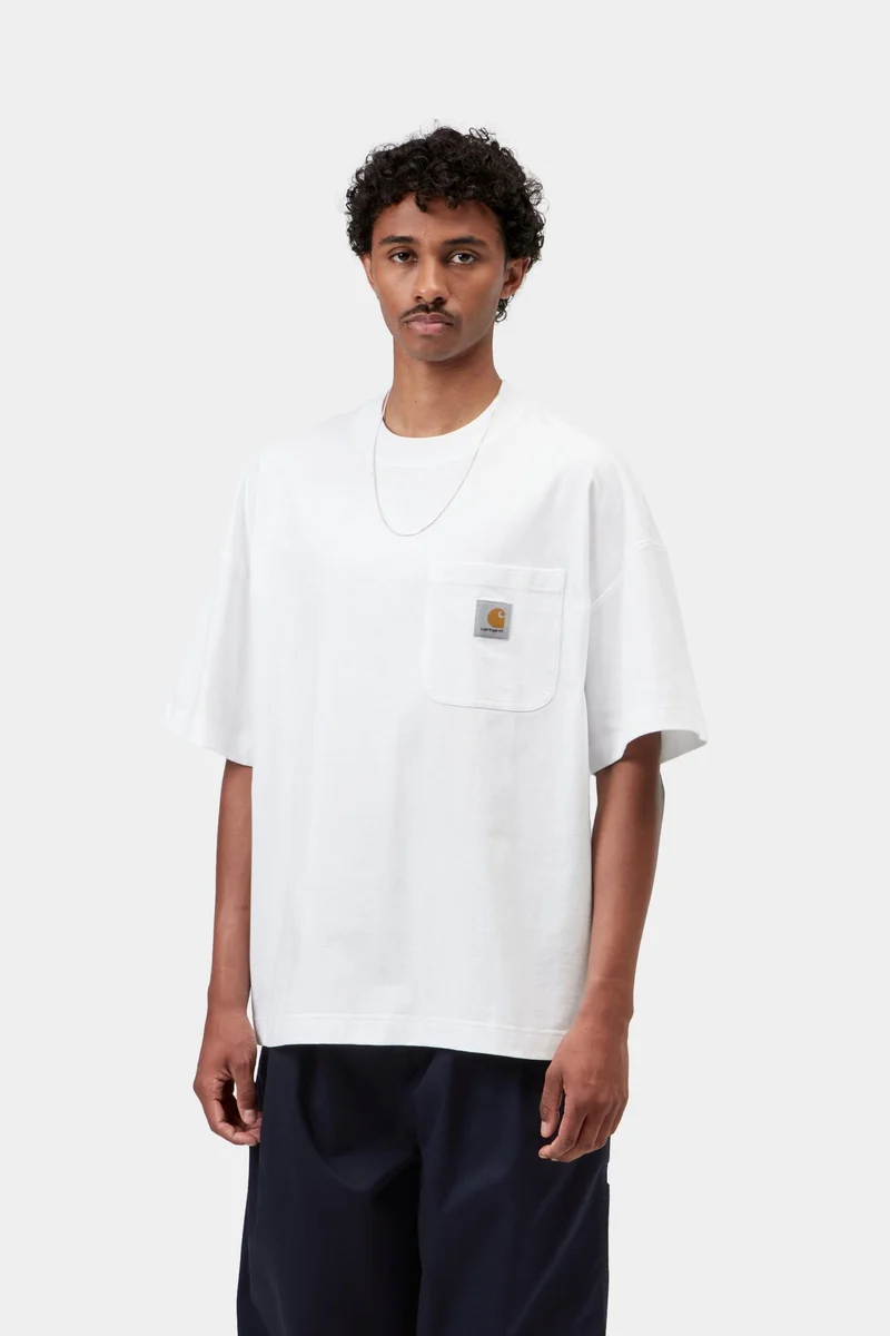 Carhartt WIP Herren-Arbeits-T-Shirt mit Brusttasche | Weiß