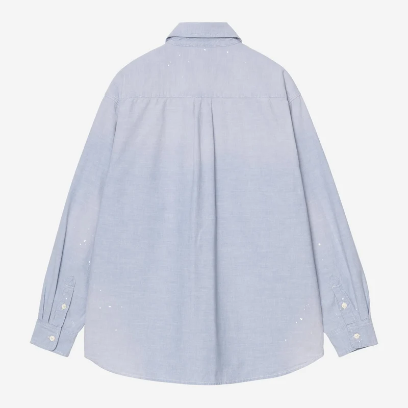 Carhartt WIP Herren-Malerhemd | Blau, abgenutzt, mit Farbspritzern