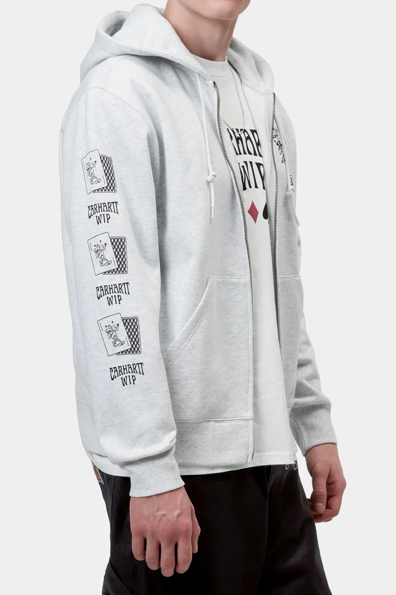Carhartt WIP Herren-Spielkarten-Hoodie | Aschgrau meliert