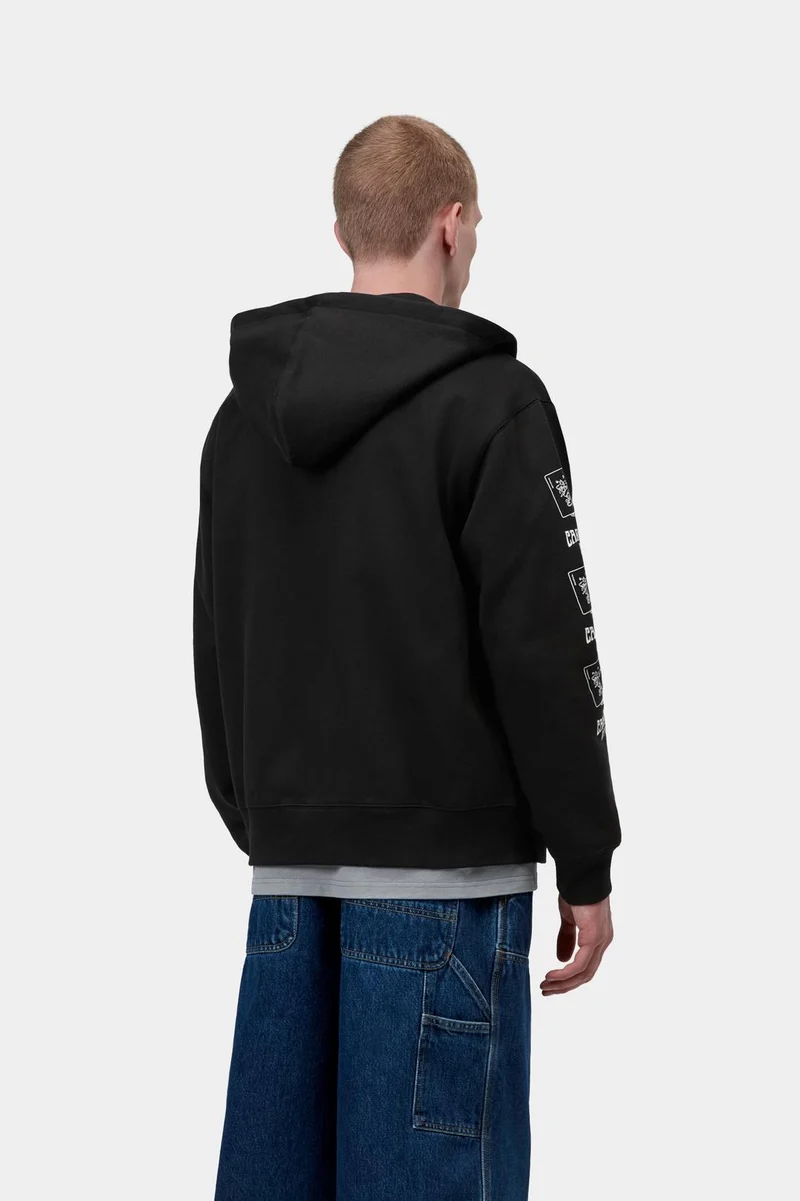Carhartt WIP Herren-Hoodie mit Spielkartenmotiven | Schwarz