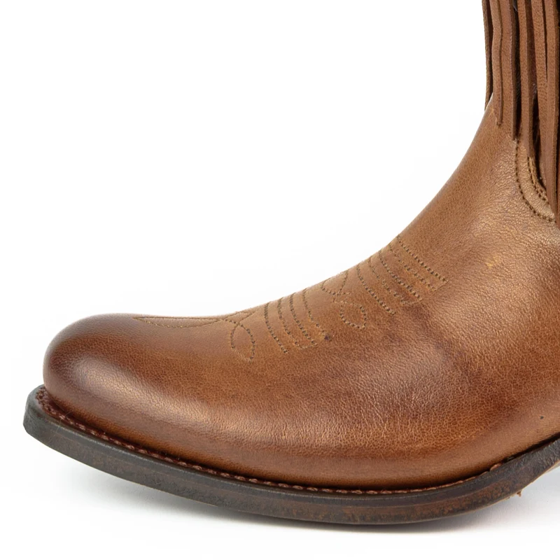 Damen-Cowboystiefel mit Fransen 2475 aus braunem Leder
