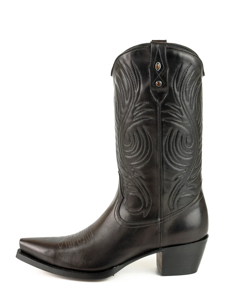 Damen-Cowboy-Country- und Westernstiefel 2536 aus schwarzem Leder