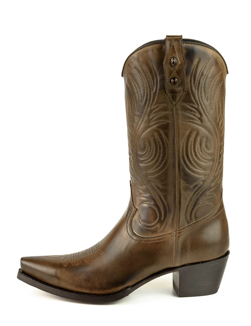 Damen-Cowboy-Country- und Westernstiefel 2536 aus braunem Leder