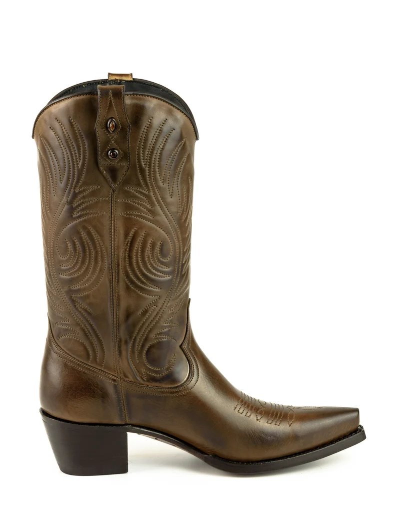 Damen-Cowboy-Country- und Westernstiefel 2536 aus braunem Leder
