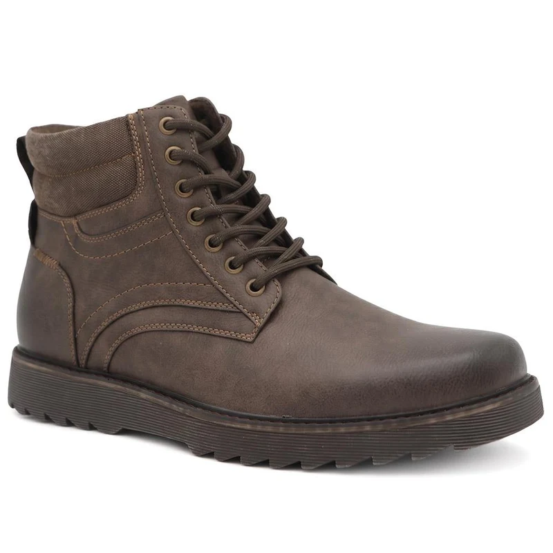 Wide Fit Rugged Lace Up Boots - XINGH44005 / 329 925 - Khaki