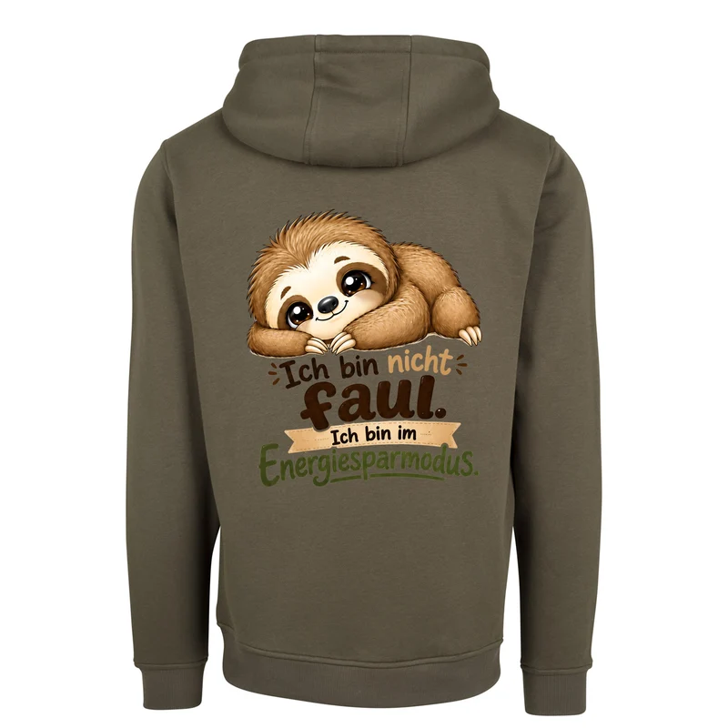 Statement Hoodie Faultier "Ich bin nicht faul... " Hoodie Backprint | Unisex