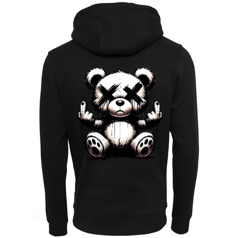 Urban Streetstyle Hoodie – Rebel Teddy Bär Motiv Hoodie Unisex