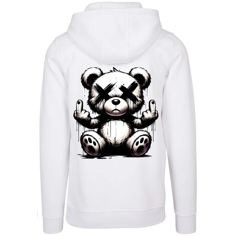 Urban Streetstyle Hoodie – Rebel Teddy Bär Motiv Hoodie Unisex