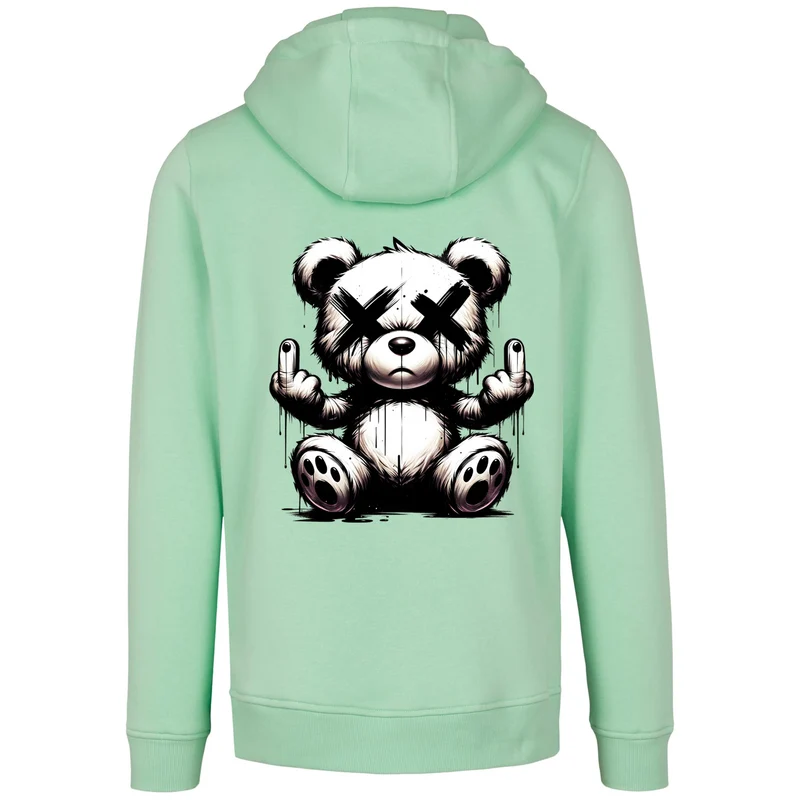 Urban Streetstyle Hoodie – Rebel Teddy Bär Motiv Hoodie Unisex