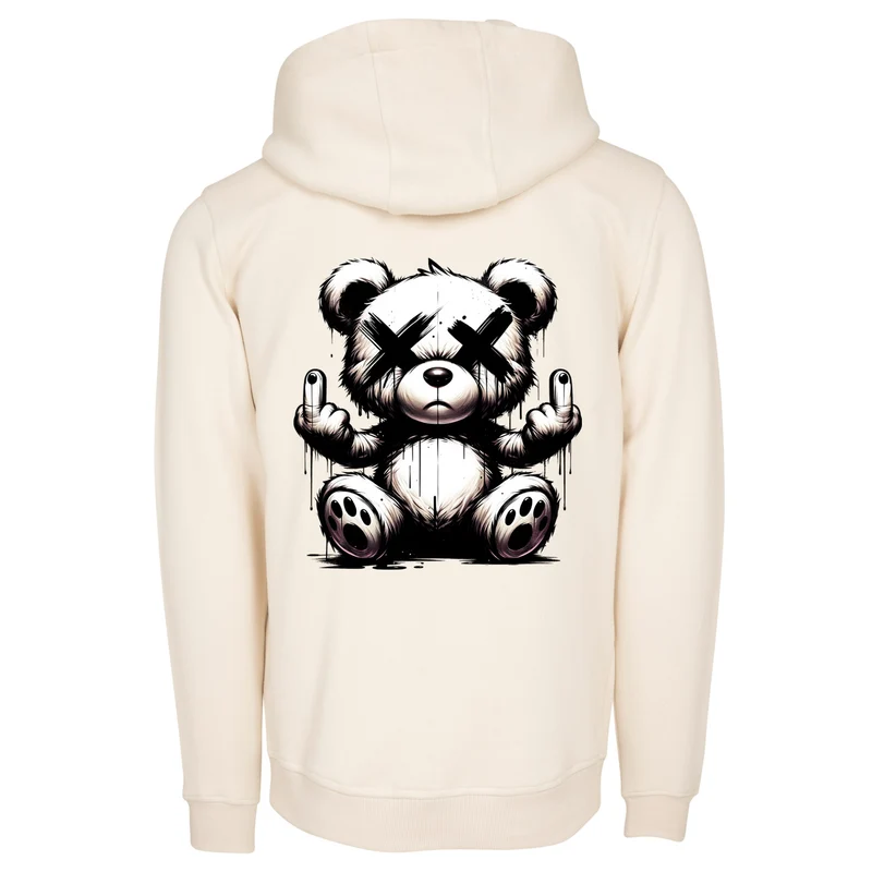 Urban Streetstyle Hoodie – Rebel Teddy Bär Motiv Hoodie Unisex