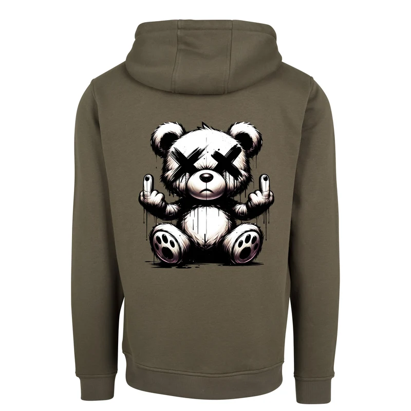 Urban Streetstyle Hoodie – Rebel Teddy Bär Motiv Hoodie Unisex
