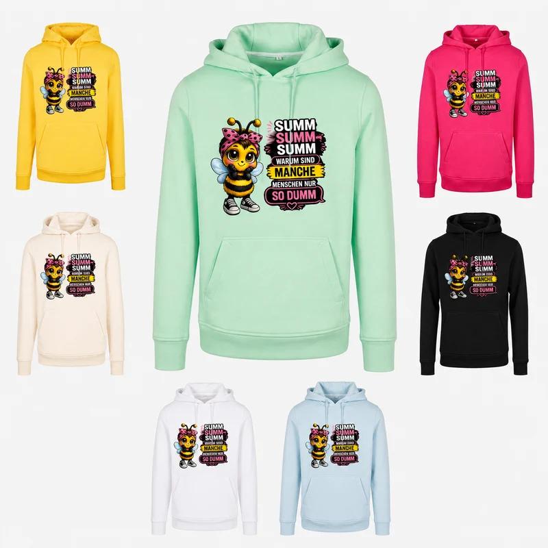 Statement Hoodie Biene Dumm weiblich Hoodie Frontprint & Backprint | Unisex