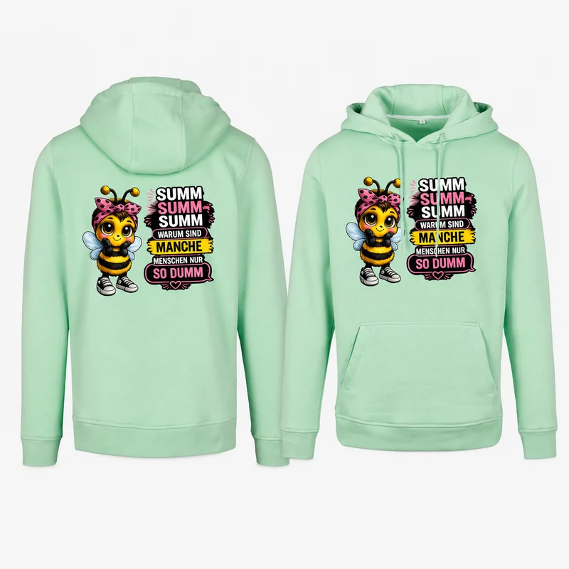 Statement Hoodie Biene Dumm weiblich Hoodie Frontprint & Backprint | Unisex
