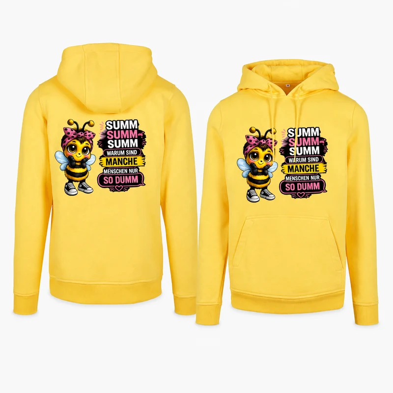 Statement Hoodie Biene Dumm weiblich Hoodie Frontprint & Backprint | Unisex