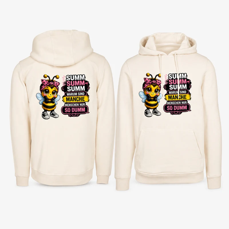Statement Hoodie Biene Dumm weiblich Hoodie Frontprint & Backprint | Unisex