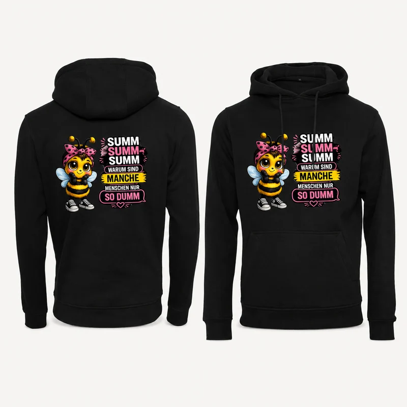 Statement Hoodie Biene Dumm weiblich Hoodie Frontprint & Backprint | Unisex