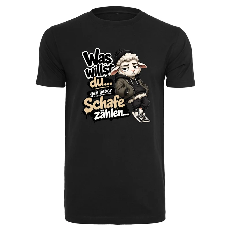 Statement Schaf Was willst du.. T-Shirt Shirt Frontprint & Backprint | Unisex