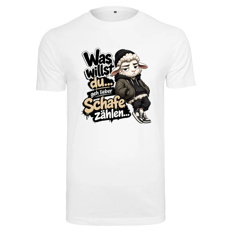 Statement Schaf Was willst du.. T-Shirt Shirt Frontprint & Backprint | Unisex
