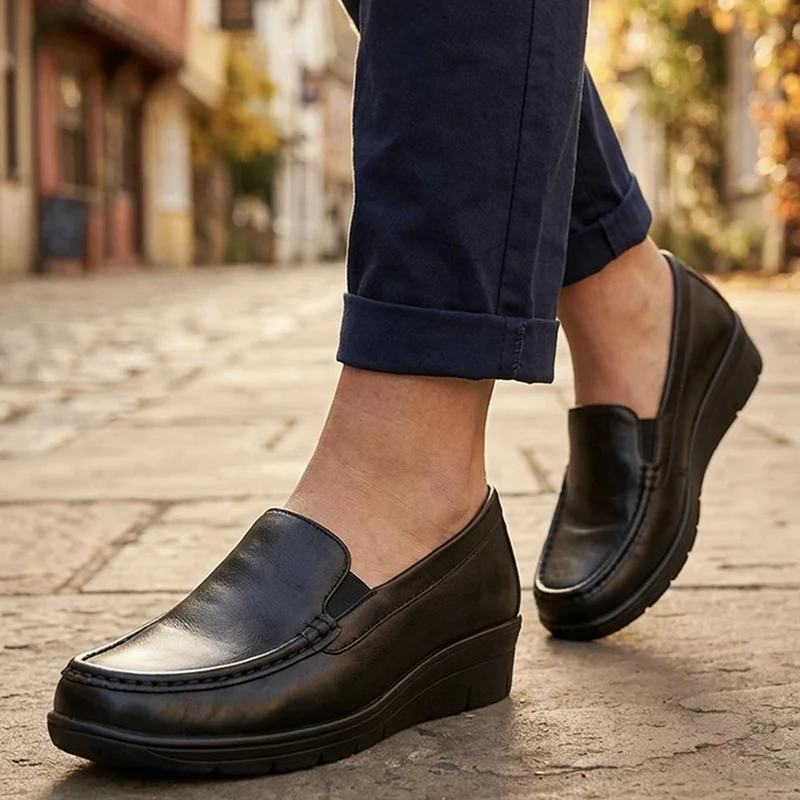 Smart Wedge Heel Moccasins - DDIN44000 / 329 714 - Black