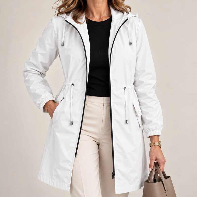Jenevy - Leichte Wasserdichte Jacke Mit Kapuze