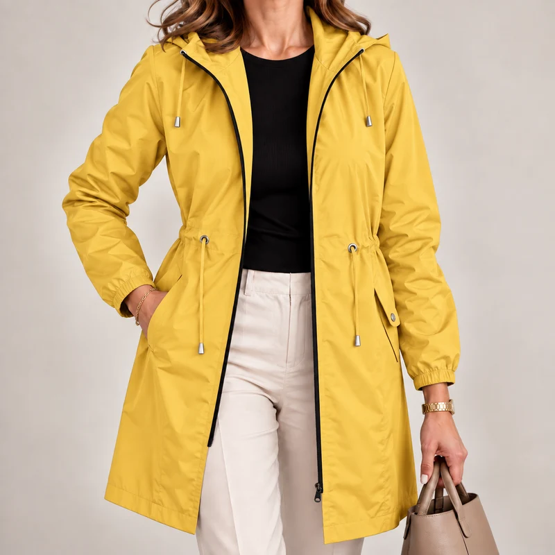 Jenevy - Leichte Wasserdichte Jacke Mit Kapuze
