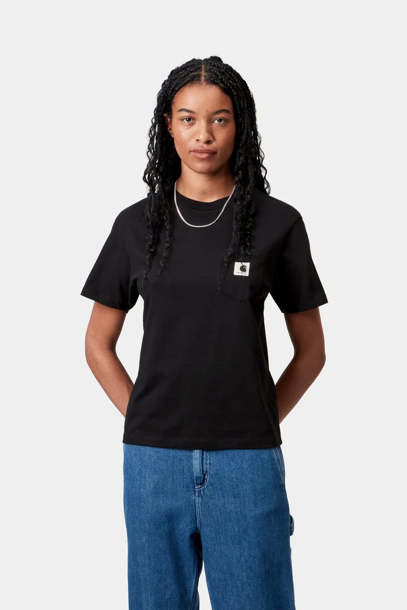 Carhartt WIP Damen-T-Shirt mit Brusttasche | Schwarz