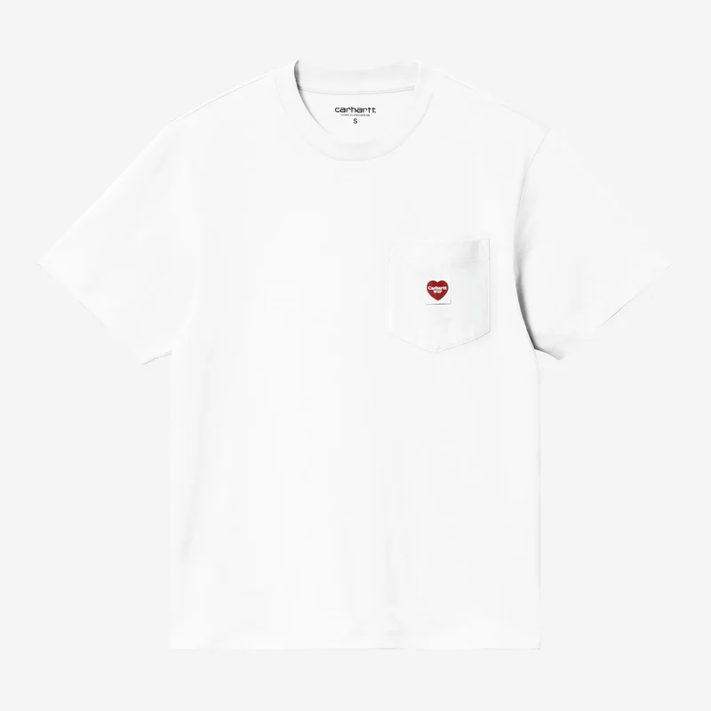 Carhartt WIP Damen-T-Shirt mit kleiner Herztasche | Weiß
