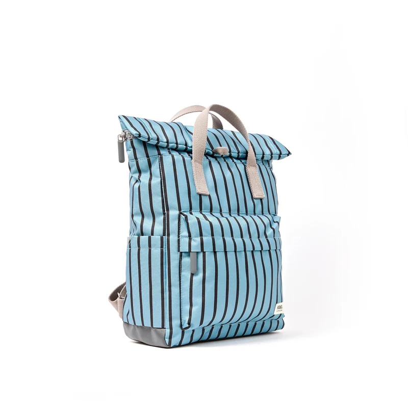 ROKA Canfield B Blue Stripe Medium Tasche aus recyceltem Canvas
