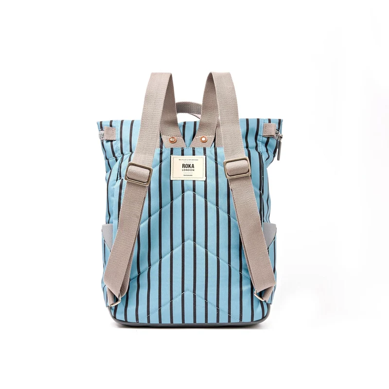 ROKA Canfield B Blue Stripe Medium Tasche aus recyceltem Canvas