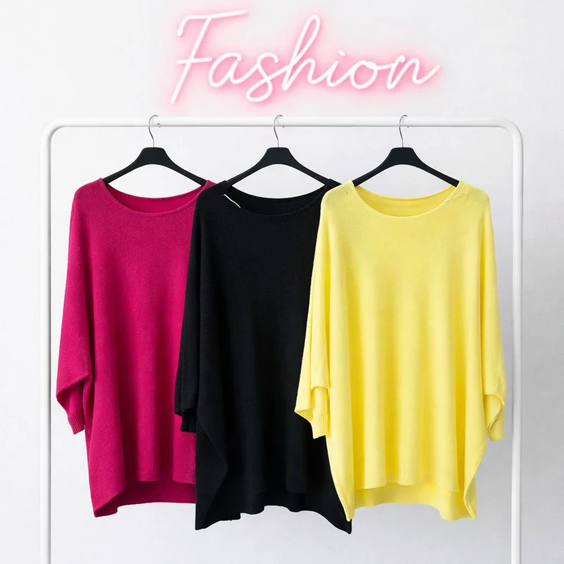 Longshirt Feinstrick Strick tragbar bis Größe 50 / 52