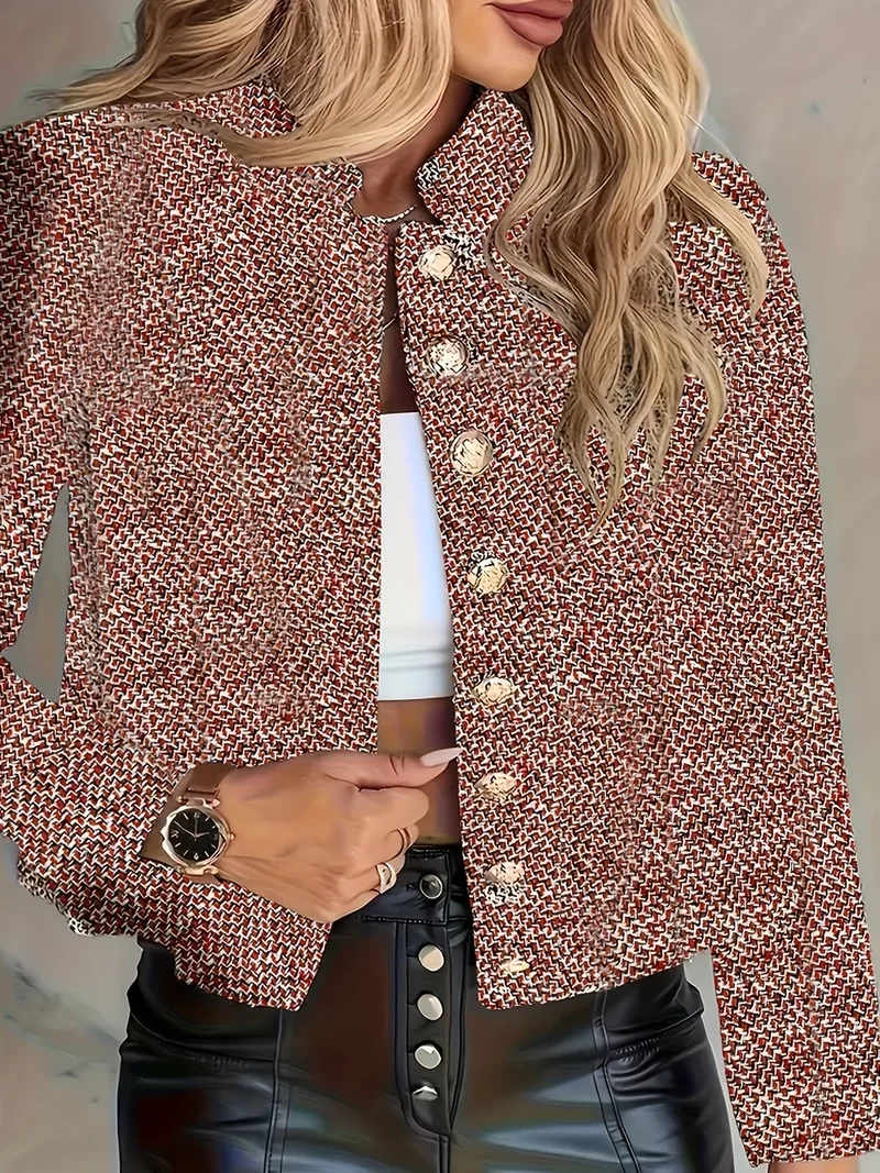 Aruzhan - Eleganter Langarm Blazer Mit Knopfleiste