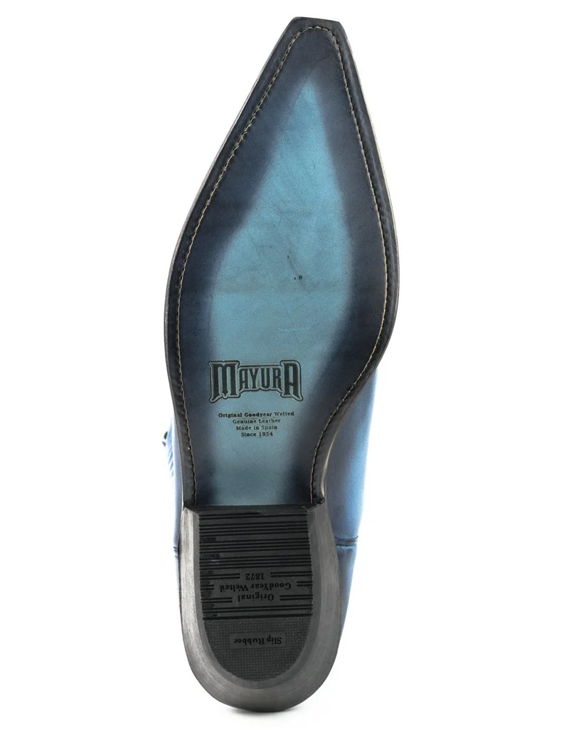 Country- und Western-Cowboystiefel 1920 aus blauem Leder für Herren und Damen