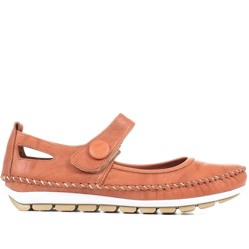 Leather Touch Fastening Mary Janes - SIMIN31005 / 318 210 - Tan