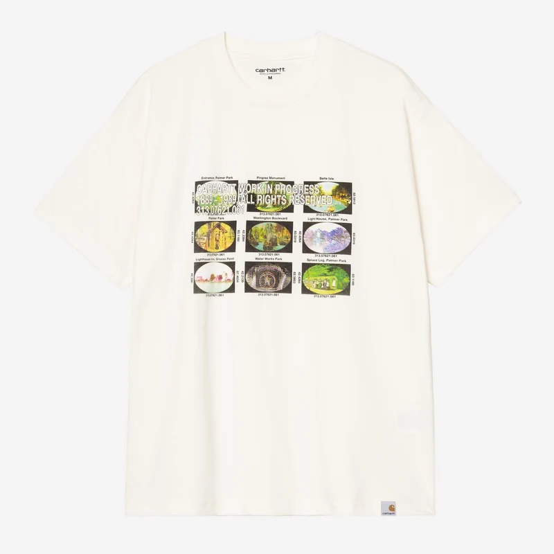 Carhartt WIP Herren-T-Shirt mit Koordinatenmuster | Wachs