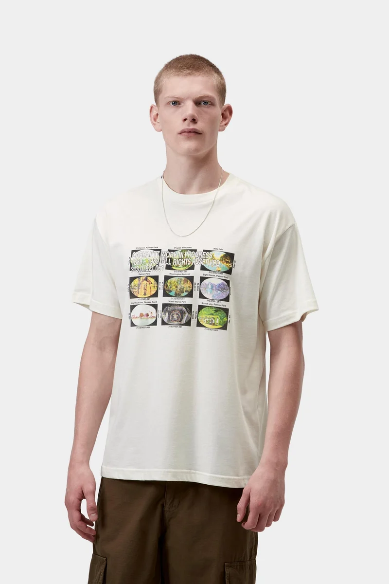 Carhartt WIP Herren-T-Shirt mit Koordinatenmuster | Wachs