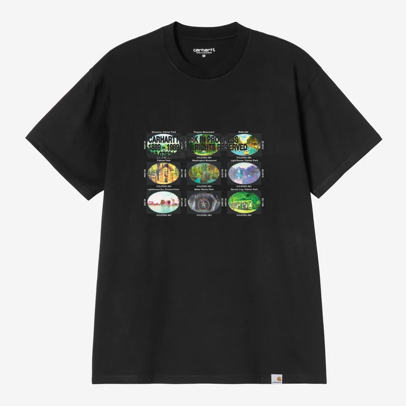 Carhartt WIP Herren-T-Shirt mit Koordinatenmuster | Schwarz