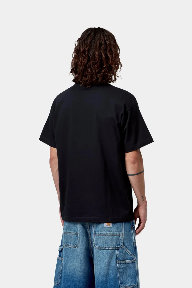 Carhartt WIP Herren-T-Shirt mit Koordinatenmuster | Schwarz