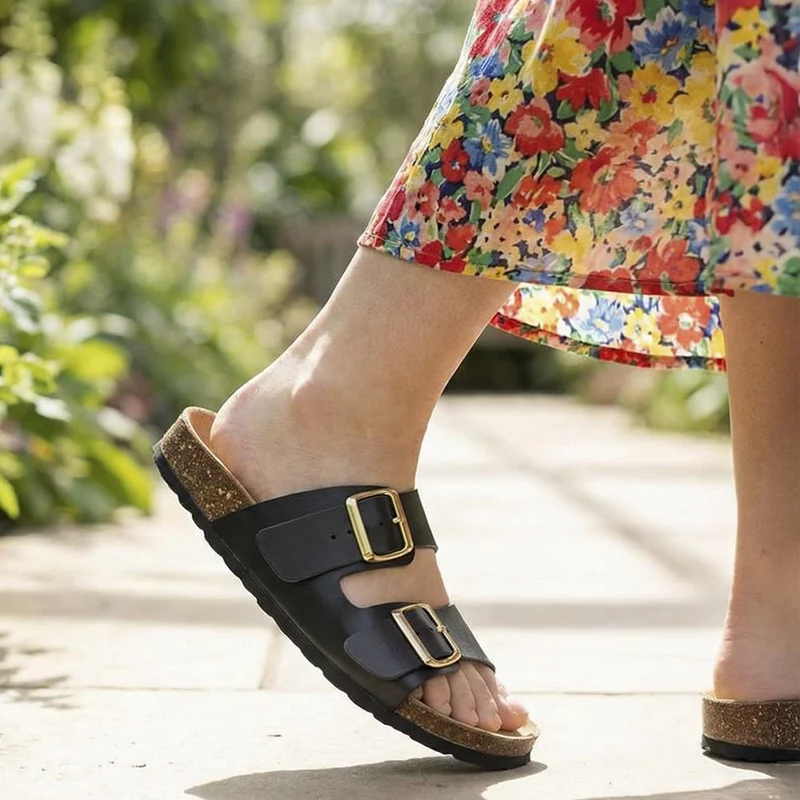 All-Leather Casual Mule Sandals - PATRI39010 / 326 633 - Black