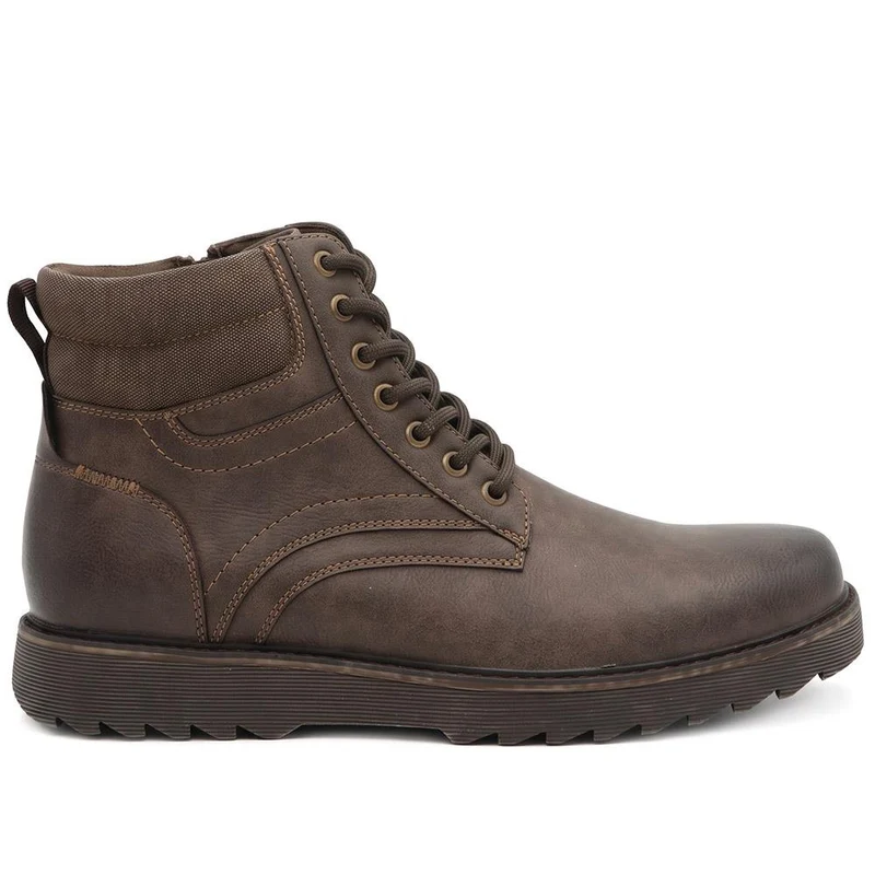 Wide Fit Rugged Lace Up Boots - XINGH44005 / 329 925 - Khaki
