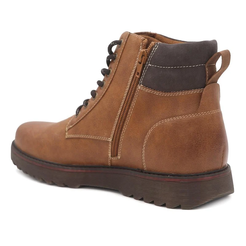 Wide Fit Rugged Lace Up Boots - XINGH44005 / 329 925 - Tan