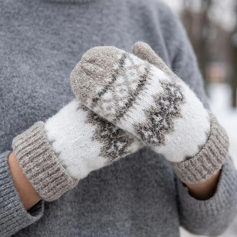 Stylish Warm Mittens - SISK44009 / 329 906 - Beige Multi
