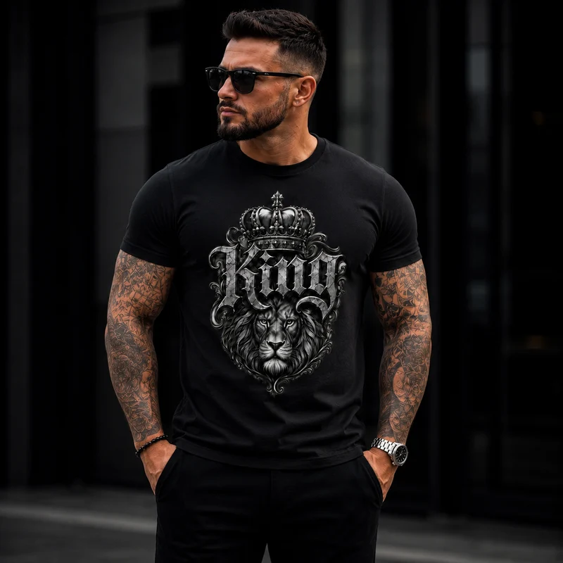 Statement King Löwe Lion T-Shirt Shirt Frontprint & Backprint | Unisex