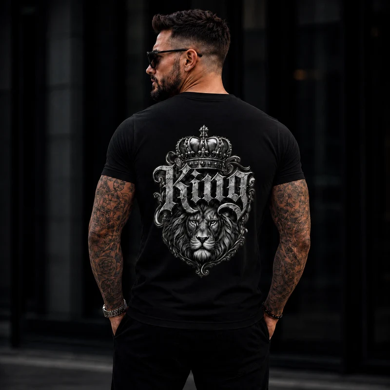 Statement King Löwe Lion T-Shirt Shirt Frontprint & Backprint | Unisex